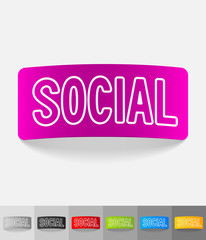 realistic design element. social