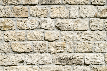 New stone wall closeup