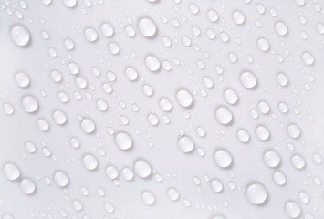 Water drops on the white surface