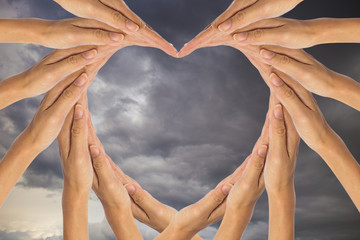 Hands make heart shape