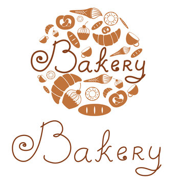 composition of the bakery products.set of the vector elements