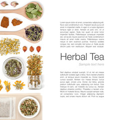 Fototapeta na wymiar herbal tea on white background 