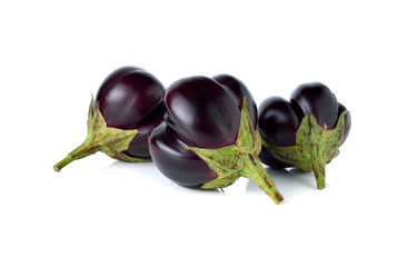 eggplant with stem on white background