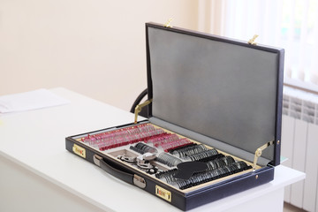 The image of an optometry set