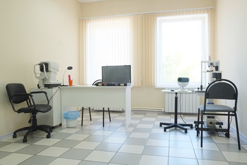 Fototapeta na wymiar Interior of an ophthalmologic office