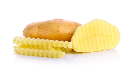 Slice with Potato isolated on the white background