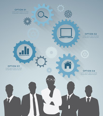 Businessman with gear concept