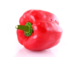 Red pepper isolated on white.