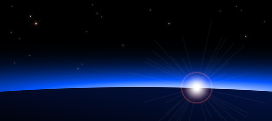 Lever de soleil vu de l'espace © Brad Pict