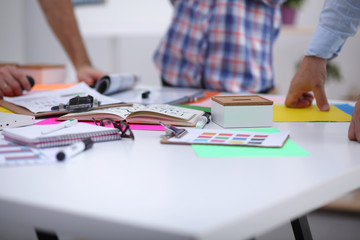 Young business people working at office on new project