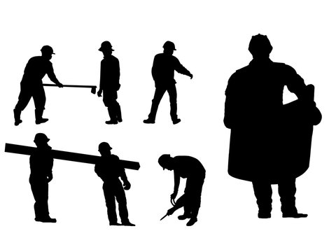 silhouette workers