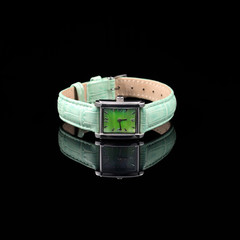 Swiss watches on black background. Product photography.