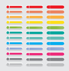 Set of multicolor web buttons