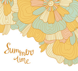 Obraz premium Decorative element border. Abstract invitation card. Abstract floral background.
