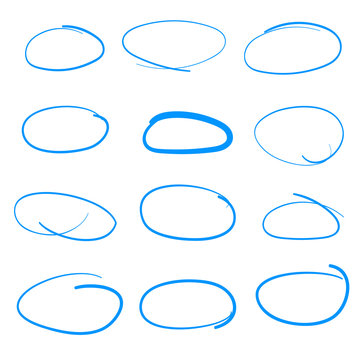 Handdrawn Vector Sketch Circle Set, could be used as Speach Bubb
