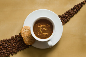 Still life - coffee with text Republic of the Congo