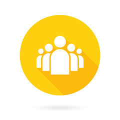 Flat Group of People Icon Vector Symbol Background