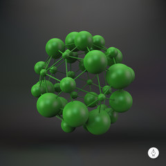 3D Molecule structure background. Graphic design.