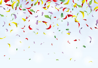 Confetti party background carnival, vector illustration