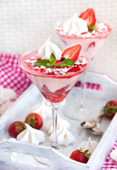 Delicious creamy strawberry mousse