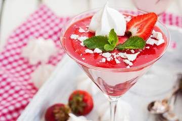Delicious creamy strawberry mousse