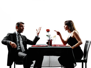 couples lovers dating dinner dispute arguing 