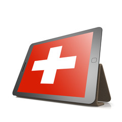 Obraz premium Tablet with Switzerland flag