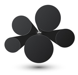 Bubble black infographics design.