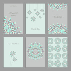 Set of of vintage cards templates in ethnic American Indian style. 