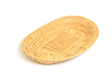 wicker basket isolated on white background