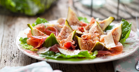 Feigen Salat mit parma schinken 