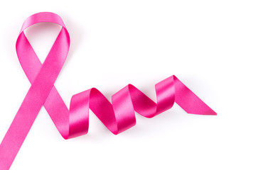 Pink breast cancer ribbon isolated - Powered by Adobe