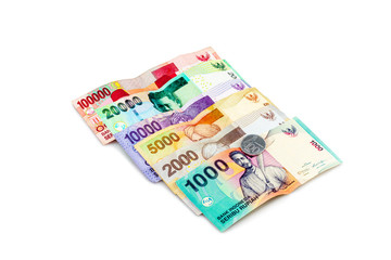 Indonesian Rupiah on a white background
