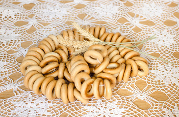 bunch of bagels on the table