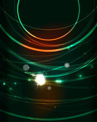 Glowing circle in dark space