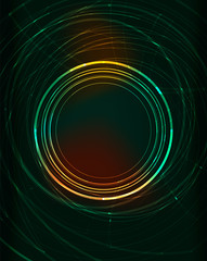 Glowing circle in dark space