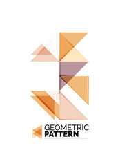 Geometric triangle mosaic pattern element isolated on white