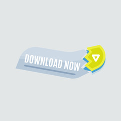 Colorful download web button. Modern flat design.