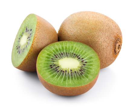 Kiwi fruit with halves
