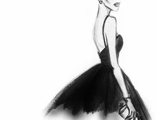 Photo sur Plexiglas Visage aquarelle femmes avec une robe élégante. fond de mode