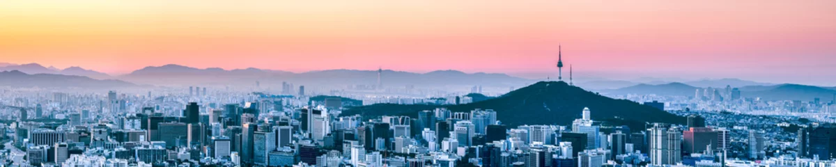 Crédence de cuisine en verre imprimé Séoul Panorama de Séoul en hiver