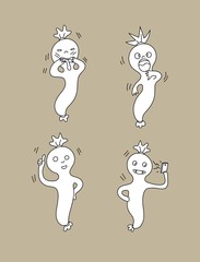 Cute Ghost set, art vector design