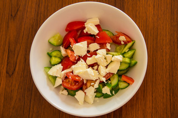 Fresh salad with feta cheese