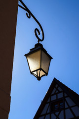Fototapeta na wymiar Old alsacien village street view