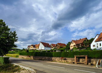 Old alsacien village street view