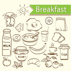Obraz premium set of breakfast