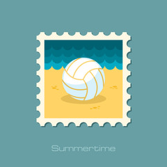 Volleyball flat stamp