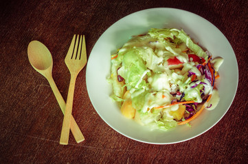 salad with filter effect retro vintage style