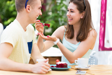 Young couple at cafe