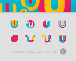 Logo design templates. Stylized modern flat design letters.